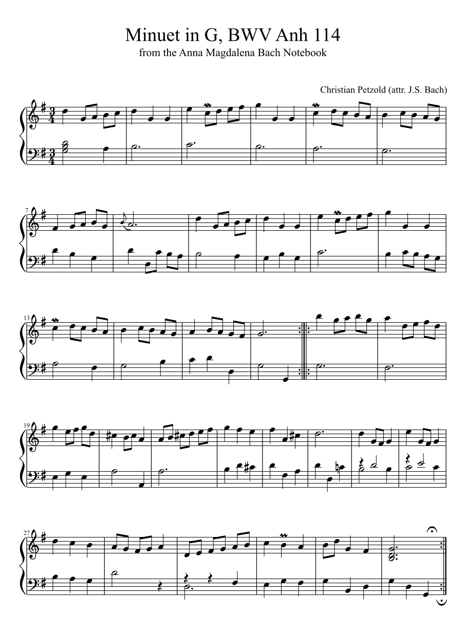 minuet in g